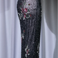 ✨Girlhomeshops-Floral Embroidered Sequin Mermaid Prom Dress Black U Neck Backless Evening Gown gh9957