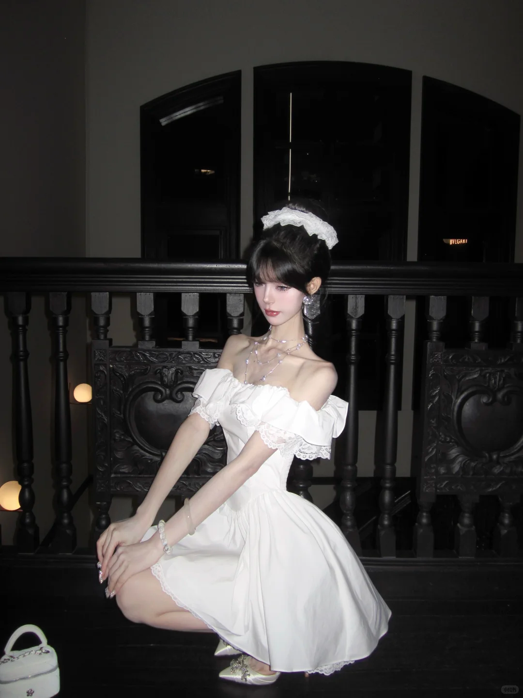 Women Sweet White Off Shoulder Homecoming Dress Ruffle Lace Short Sleeve Boned Corset A-Line Lace Hem Short Prom Gown gh9443