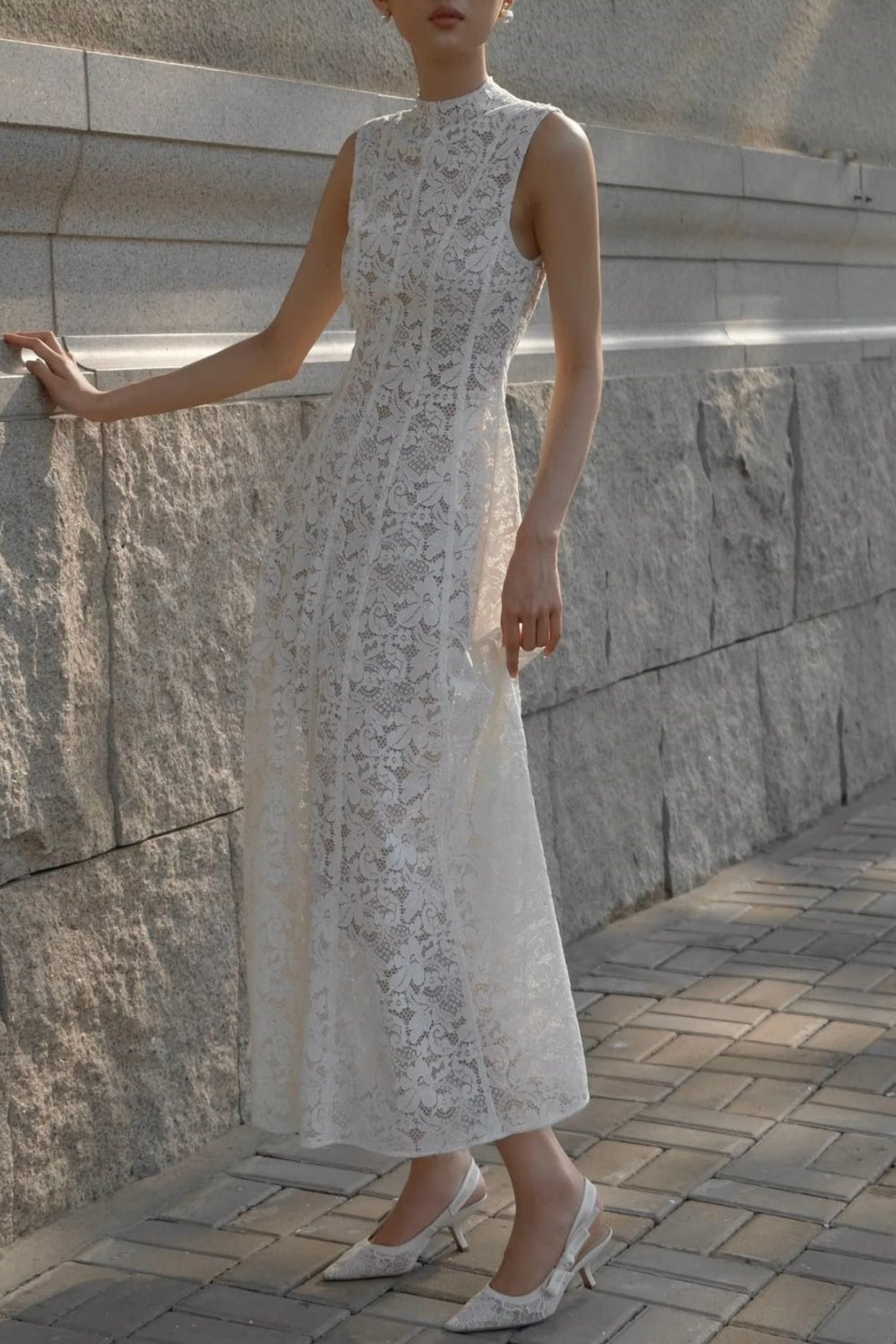 girlhomeshops-White Exquisite Lace Long Slim Prom Dress gh5931