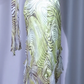 ✨Girlhomeshops-Halter Green Print Prom Dress, Asymmetrical Ruffle High Slit Chiffon Long Evening Gown gh9952