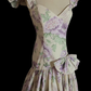 Elegant Vintage Purple Print Square Neck Fitted Waist Prom & Evening Party Dress gh8499