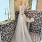 Ivory Spaghetti Strap Embroidered Waist-Cinched Full Flared Elegant Vintage Romantic Dress, Wedding Gown gh7567