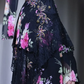 ✨Girlhomeshops-Spaghetti Strap Black Floral Beaded Irregular Hem Party Dress With Shawl gh10005