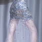 ✨Girlhomeshops-Strapless Sweetheart Sheer Tulle Sequin Mermaid Long Party Dress gh10014