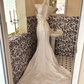 White Satin Minimalist Strapless Waist-Cinched Figure-Flattering Sexy Mermaid Long Romantic Dress, Wedding Gown gh7756