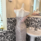 Silver Spaghetti Strap Waist-Cinched Fitted Sexy Sequin Romantic Dress, Wedding Gown gh7611