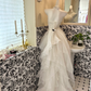 Ivory Strapless Waist-Cinched Multi-Layer Skirt Romantic Dress, Wedding Gown gh7625