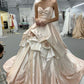 Nude Pink Elegant Fashion Vintage Exquisite Floral Long Satin Ball Gown Evening Dress Wedding Dress gh3202