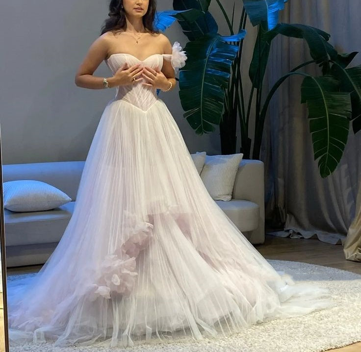 girlhomeshops – Rosa Tüll-Ballkleid, Hochzeitskleid, Brautkleid gh6267