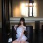 Women Romantic White Off Shoulder Homecoming Dress 3D Rose Ruffled Flowy Short Party Dress gh9417
