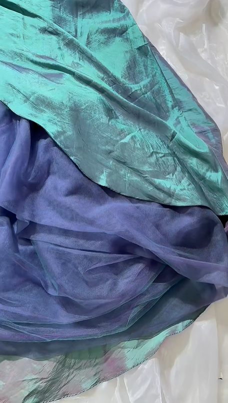 Green Strapless Satin Prom & Evening Party Dress, Fitted Waist With Unique Designed Skirt gh8530