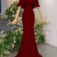Off-Shoulder Halter Pink Satin Mermaid Gown | Luxury Elegant Ruffle Train Maxi Dress for Gala Ball gh6482