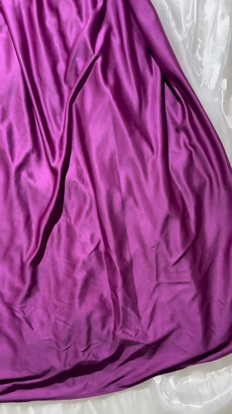 Vintage Purple Satin Long Prom & Evening Party Dress, Puff Sleeves, Fitted Waist, Full Flared Skirt gh8577