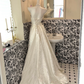 Ivory Strapless Waist-Cinched Full Flared Skirt Elegant Romantic Dress, Wedding Gown gh7632