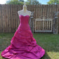 Pink Retro Elegant Tube Top Exquisite Rhinestone Long Ball Gown Evening Dress gh3310