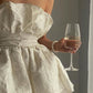 Girlhomeshops-Ivory Elegant Bud Skirt Short Satin Homecoming Dress Birthday Dress gh5282