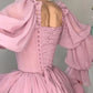 girlhomeshops-Retro, elegant, flowing A-line long-sleeved, corseted chiffon prom dress gh5754