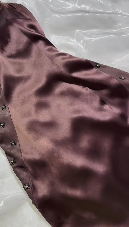 Sexy Vintage Brown Spaghetti Strap Fitted Waist Slim Prom & Evening Party Dress gh8536