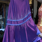 Strapless Purple Satin Prom Dress Sweetheart Neck Rhinestone Beaded Tiered Ruffle Formal Evening Gown gh9821