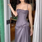 Purple vintage fashion spaghetti strap long satin prom dress, evening dress, party dress gh3525