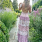 Purple Fashion Elegant Floral Long Chiffon Ball Gown Evening Dress Party Dress gh3328