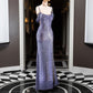Purple Shiny Elegant Spaghetti Straps Sexy Slit Long Mermaid Slim Sequin Ball Gown Evening Dress gh3359