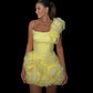 Girlhomeshops-Gelb ein-schulter mode süße knospe rock kurze chiffon homecoming kleid geburtstag kleid gh5269