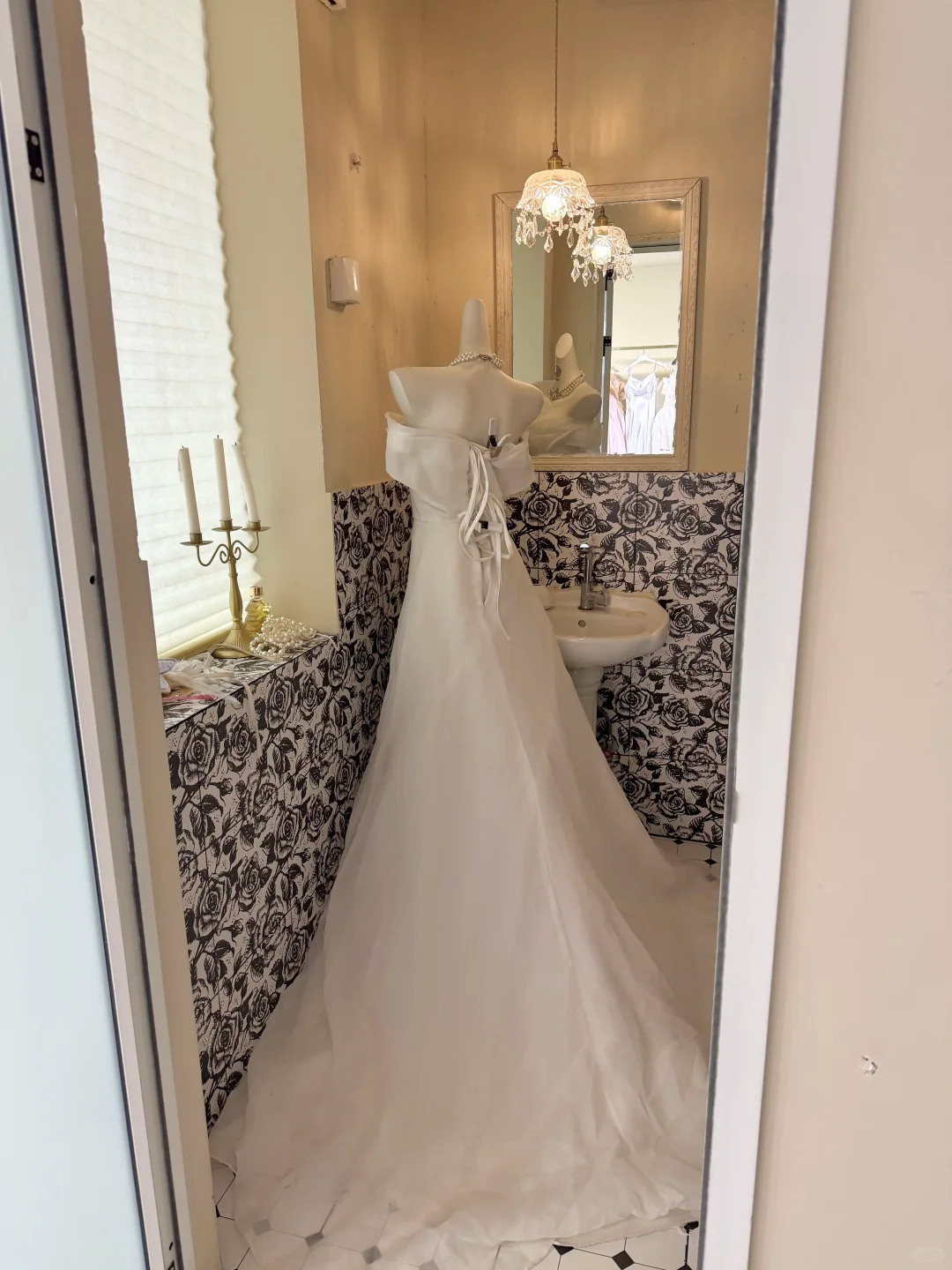 White Strapless Minimalist Elegant Waist-Cinched A-Line Skirt Romantic Dress, Wedding Gown gh7762