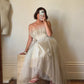 Robe de soirée longue en tulle couleur champagne, élégante et élégante, gh3790