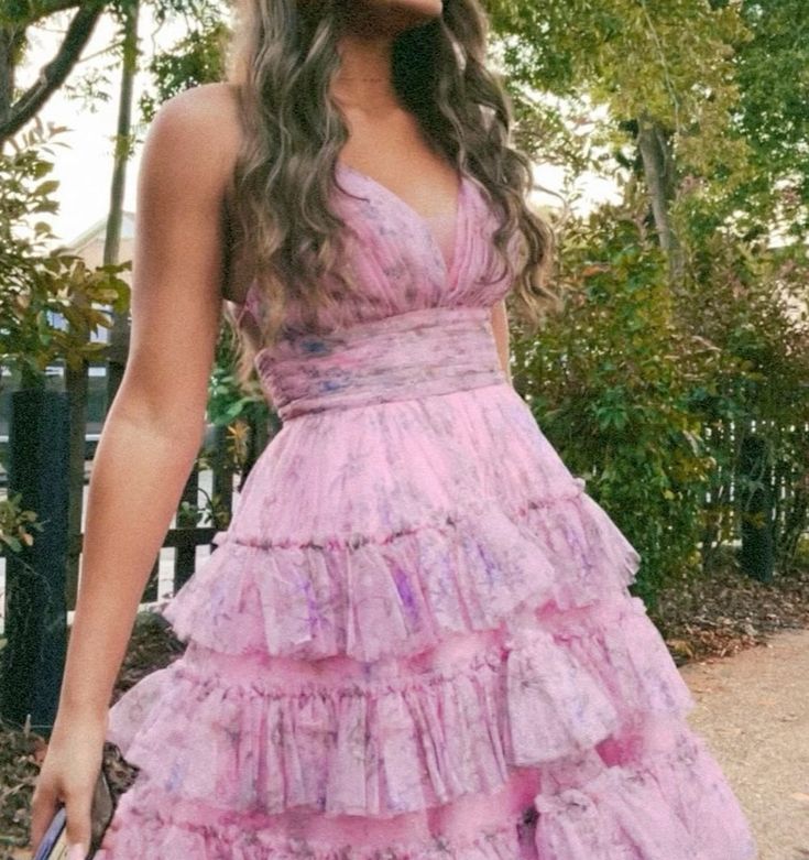 Rosa Süße Stilvolle Elegante Lange Tüll Mehrlagiges Ballkleid Abendkleid Ballkleid Abschlusskleid gh3794