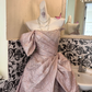 Light Pink Designer Neckline Waist-Cinched Fitted Puffy Long Tiered Vintage Romantic Dress, Wedding Gown gh7536