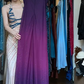 Ombre Purple Spaghetti Straps Evening Gown Ruched Rhinestone Sparkly Chiffon Long Formal Prom Dress gh9751