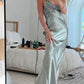Silver Low Cut V Neck Embroidery Elegant Sexy Long Ball Gown Evening Dress Party Dress gh3026