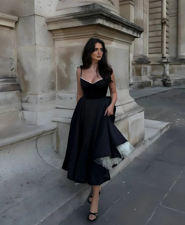 Robe de soirée longue en satin et tulle, robe de bal, robe de soirée ...
