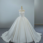Girlhomeshops-White satin long elegant tulle wedding prom dress gh5435