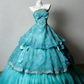 Lake Blue Star Wave trägerloses Pailletten-Spitzen-Ballkleid mit Lagenlook gh6928