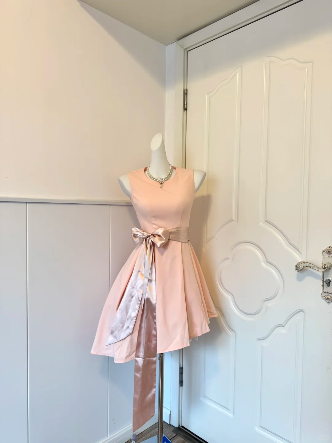 Blush Pink Homecoming Dress Sleeveless Round Neck A-Line Cocktail Party Gown gh9380