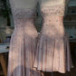 Girlhomeshops - Robe de soirée courte en satin rose, magnifique et exquise, ornée de perles, gh5306