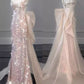 pink gorgeous sparkling pretty mermaid ball gown with detachable bow long elegant sequin formal prom dress eveng Dress Party Dress gh3544