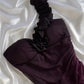 girlhomeshops-Gradient Purple Glitter One-Shoulder Ruched Ruffle Evening Gown gh6006