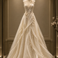 ✨Girlhomeshops-New Chinese Qipao Lace Wedding Gown, Sleeveless A-Line 3D Floral Bridal Dress gh10338