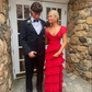✨Girlhomeshops-Sexy Sheath-Style Red Lace Ball Gown with Ruffles – Party Dress gh10166