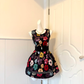 Black Colorful Floral Jacquard Homecoming Dress Sleeveless Round Neck A-Line Cocktail Party Gown gh9385