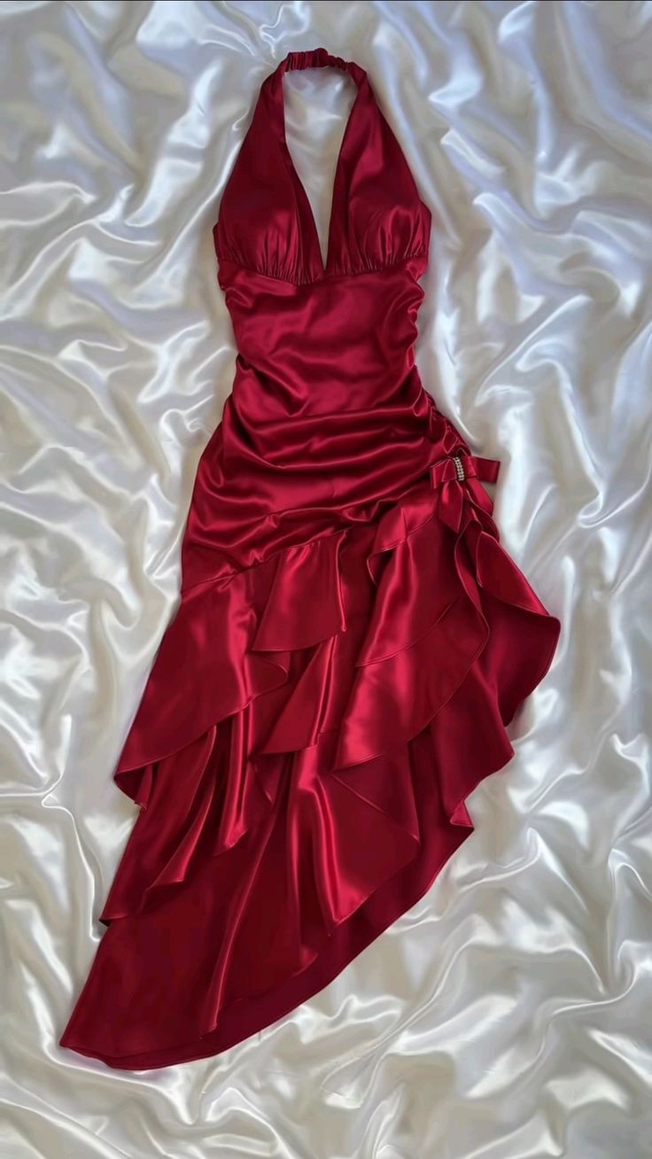 Hot Red Hosenträger Mode Sexy Einfache Mid-Länge Satin Rüschen Elegante Ballkleid Abendkleid Party Kleid Homecoming Kleid gh3234