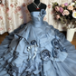 Red Vintage Floral Beaded Long Tulle Ball Gown gh4950