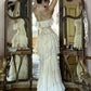 Robe de soirée blanche vintage en mousseline de soie, coupe trapèze, épaules dénudées, longue, à volants, robe de bal, gh3658