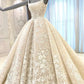 Ivory gorgeous elegant exquisite lace A-line long ball gown evening dress wedding dress gh3200