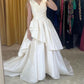 Off-white Elegant Fashion Long Satin Ball Gown Evening Dress Wedding Dress gh3206