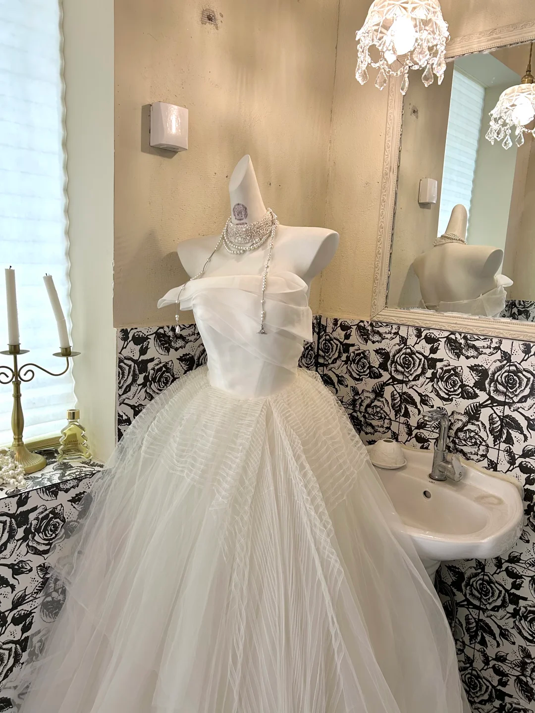 Ivory Strapless Waist-Cinched Voluminous Princess Skirt Long Romantic Dress, Wedding Gown gh7720