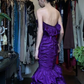 Purple Strapless Sweetheart Long Formal Gown Tiered Ruffle Mermaid Evening Dress gh9653